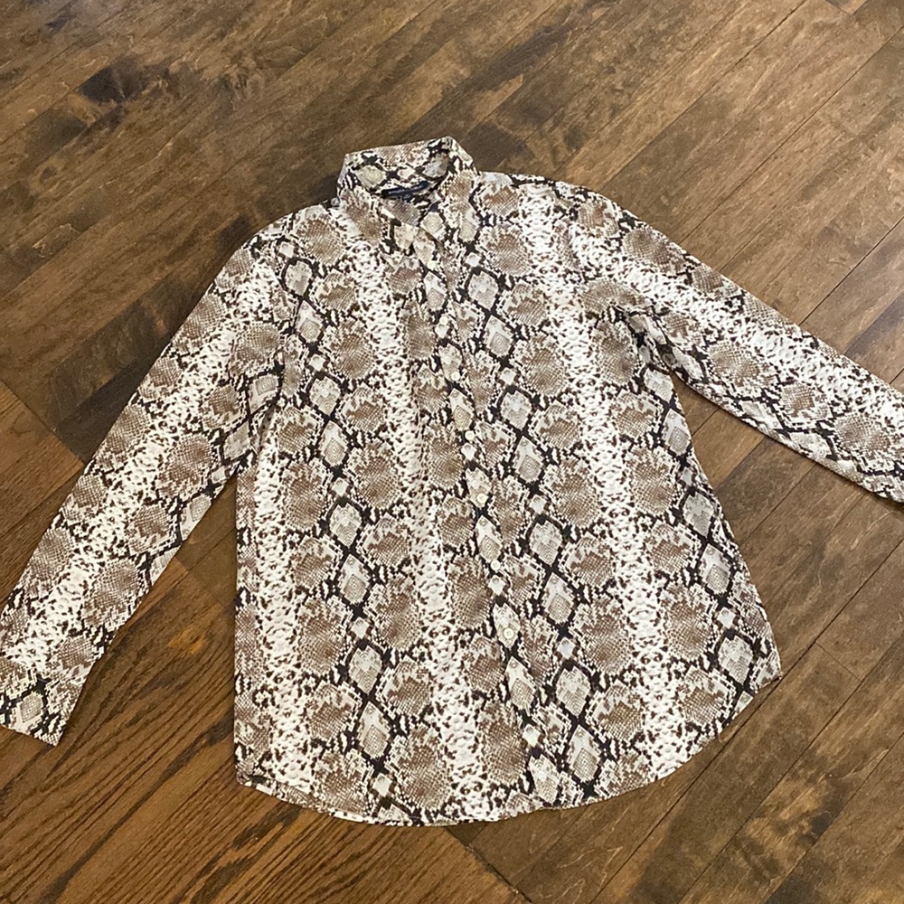 Banana Republic Women’s Button Down - Snake print